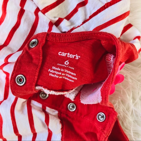 Carter’s Red Striped Baby Tunic - Size 6 months - Picture 3 of 4